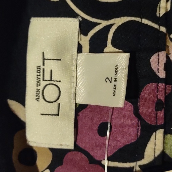 LOFT Purple Floral Box Pleat Short Skirt. NWT - Picture 8 of 10